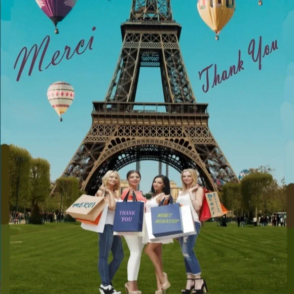 200 (2x2 Inch) Square Stickers, Eiffel Tower, High Gloss, Thank You PRICE FIRM - Picture 3 of 3